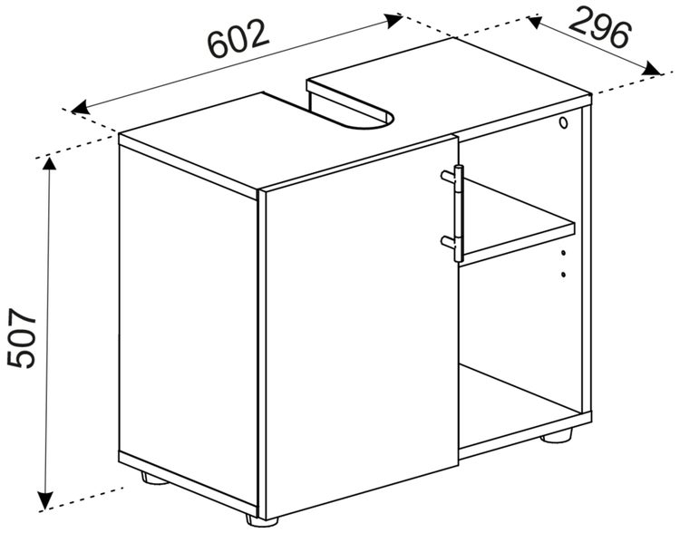 Holz Badmöbel Badunterschrank Flandu lll Drehtür