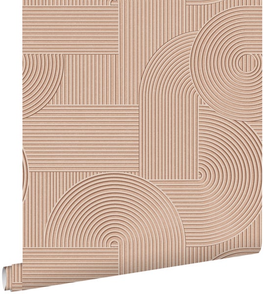 ESTAhome Tapete 3D-Muster Terrakottarosa - 50 x 900 cm - 139647