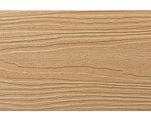 Nahaufnahme einer WPC-Oberfläche mit Holzstruktur.