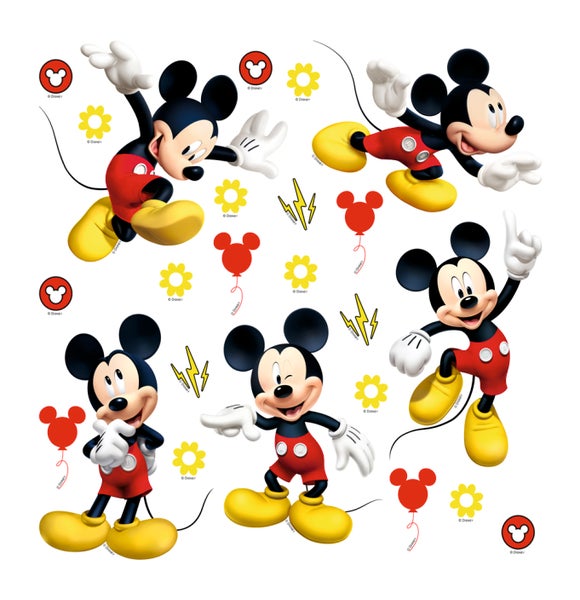 Disney Wandtattoo Micky Maus Rot und Gelb - 30 x 30 cm - 600229