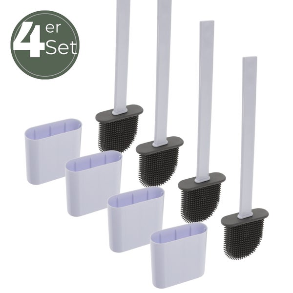 Vierteiliges Set Toilettenbürsten mit Halterung