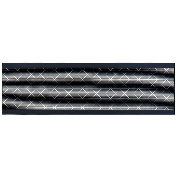 Teppich marineblau 60 x 200 cm geometrisches Muster Kurzflor CHARVAD