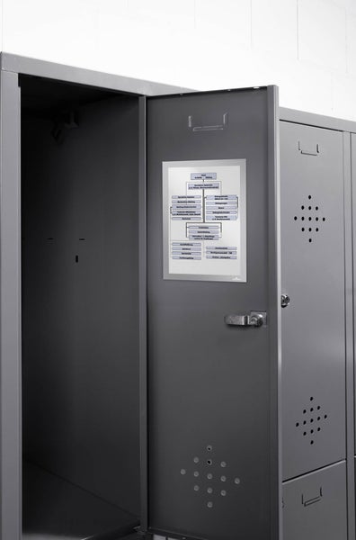 Durable 486923 Info-Rahmen, 10 Stück, Duraframe Magnetic (A4, Magnetrahmen für metallische Oberflächen), silber