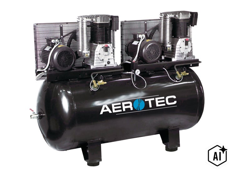 Aerotec Doppelkolben Kompressor mit Druckluftkessel für industrielle Anwendungen