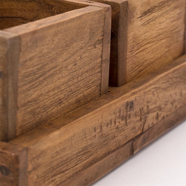 Kisten-Set Cubo 5-tlg.  Massivholz 01 natur-vintage