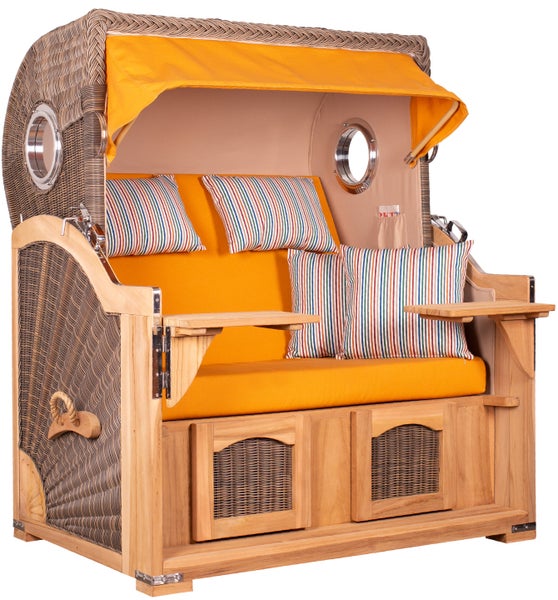 Strandkorb Rantum Grande Teak PE grey Dessin 586