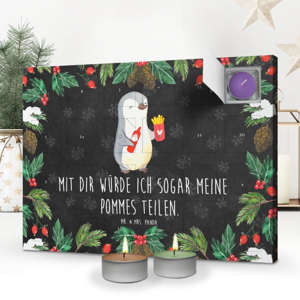 Mr. & Mrs. Panda Duftkerzen Adventskalender Pinguin Pommes - Schwarz