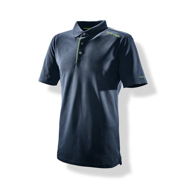 Festool Poloshirt fuer Herren mit Knopfleiste und Firmenlogo
