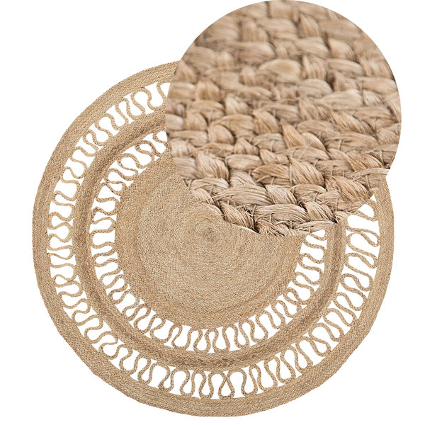 Teppich DIKILI Beige ø 120 cm Jute