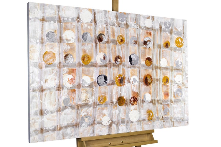 Handgemaltes Gemälde Acrylfarbe 120x80cm Silber