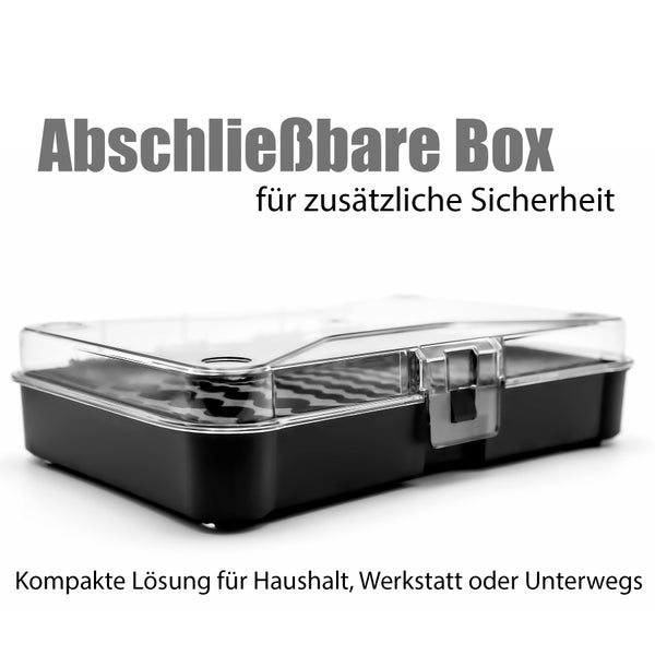 BigDean 2 Stück Batterie Aufbewahrungsbox aus Kunststoff für Batterien & Akkus– Batterie Organizer für einfaches & leichtes Aufbewahren – Batteriebox Made in Europe