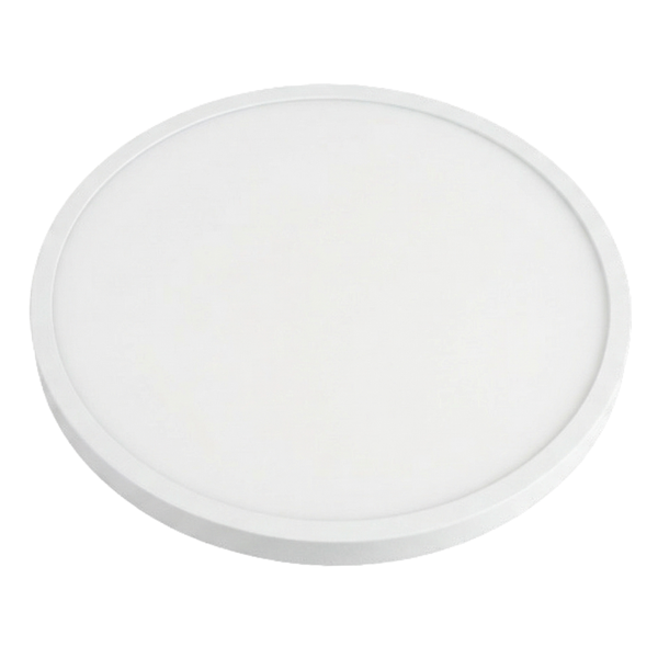 Runde LED Deckenleuchte in Weiß mit flachem Design.