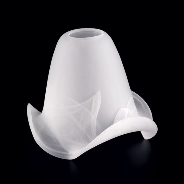 Lampenschirm aus satiniertem Glas mit gewelltem Rand für Leuchten