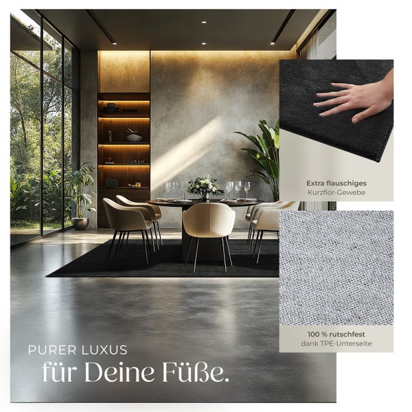 Kurzflorteppich tectake rutschfeste Unterseite verschiedene Größen und Farben 160 x 230 cm