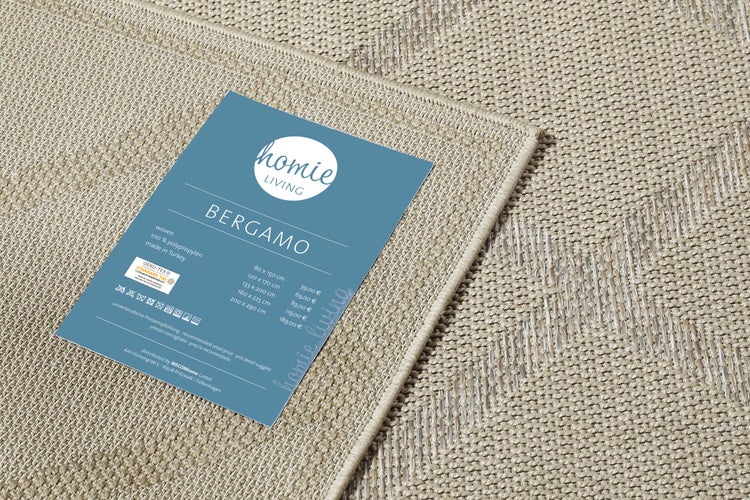 Outdoor Teppich Beige Grau Bergamo Homie Living 120x170 cm