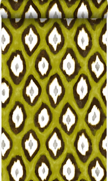 Origin Wallcoverings Tapete Ikat-Motiv Ockergelb - 53 cm x 10,05 m - 346921