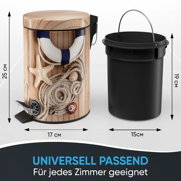 Sanilo Kosmetikeimer 3L mit Absenkautomatik Maritime