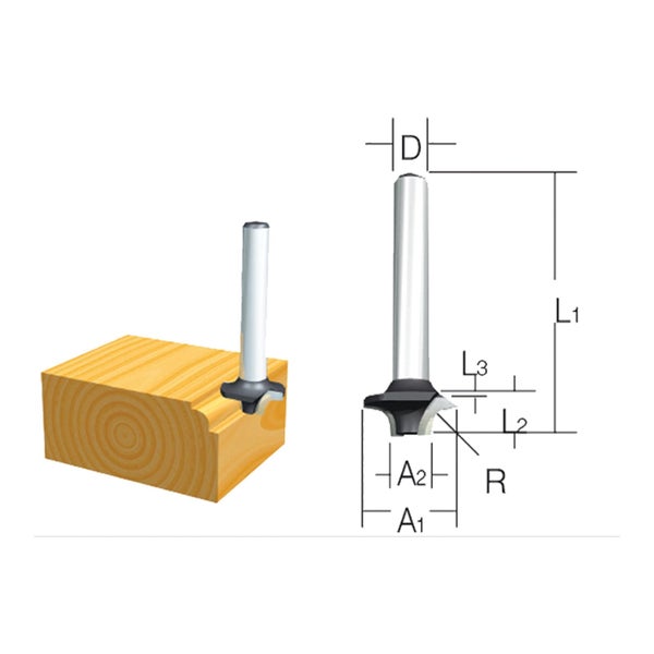 Makita Fräser Rundkanten 6 mm - D-09357