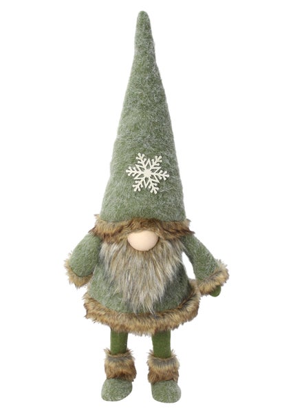 Dekorativer Weihnachtswichtel mit Schneeflocke auf dem Hut