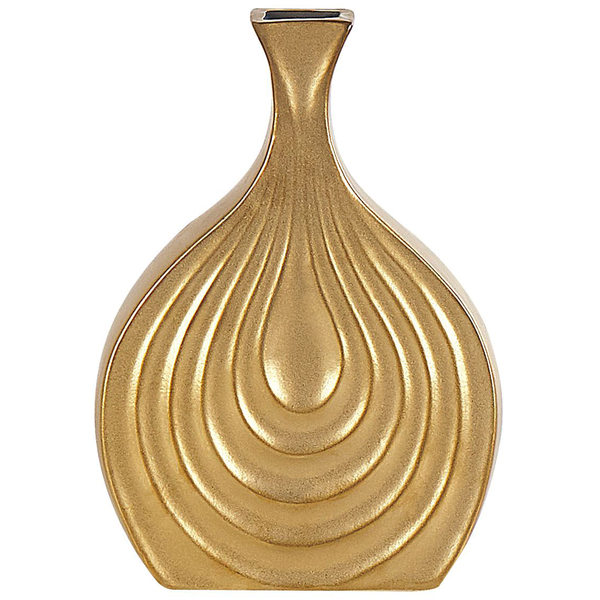 Dekovase THAPSUS Steinzeug 25 cm Gold