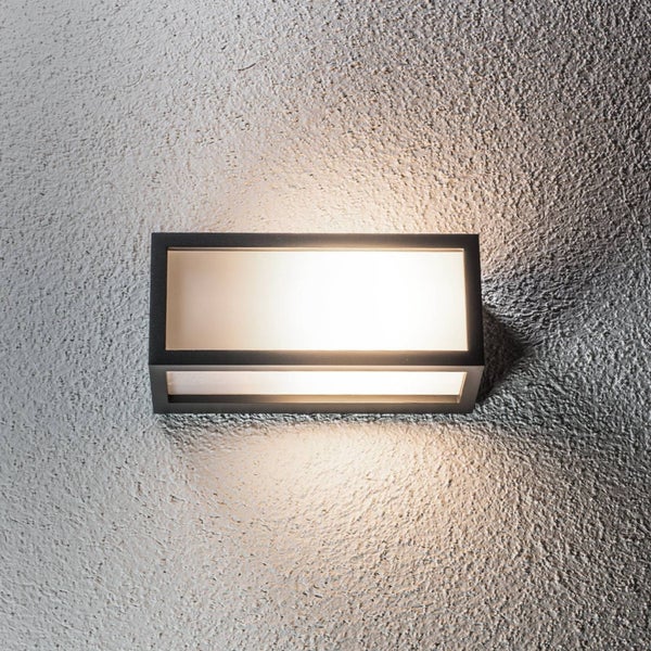 Lucande Wandleuchte außen Tame (spritzwassergeschützt (Modern) in Schwarz aus Aluminium (1 flammig, E27) - Außenwandleuchten Wandlampe Led Außenlampe Outdoor für Außenwand/Hauswand Haus