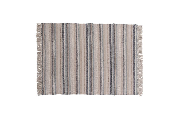 Gudha Teppich 240x170 cm Wolle beige, blau. 170 X 240 X 1 cm