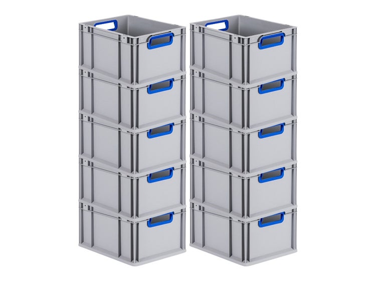 PROREGAL Eurobox Nextgen Color HxBxT 22 x 30 x 40 cm 20 Liter Griffe Blau Offen Glatter Boden Eurobehälter Transportbox
