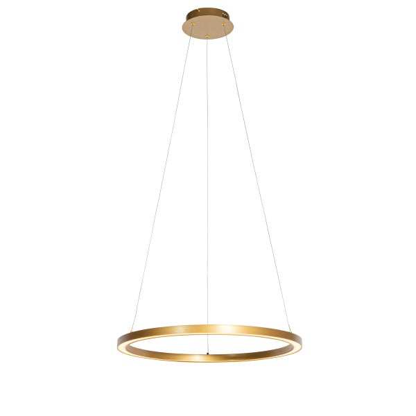 Goldfarbene LED-Hängeleuchte in Ringform