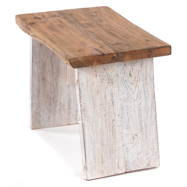 Hocker SCHEMEL 40 Mahagoni Massivholz 05 weiß-natur