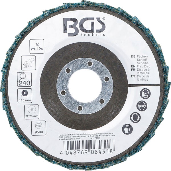 BGS Fächer-Schleif-Scheibe Vlies Ø 115 mm Körnung 240 - 74475