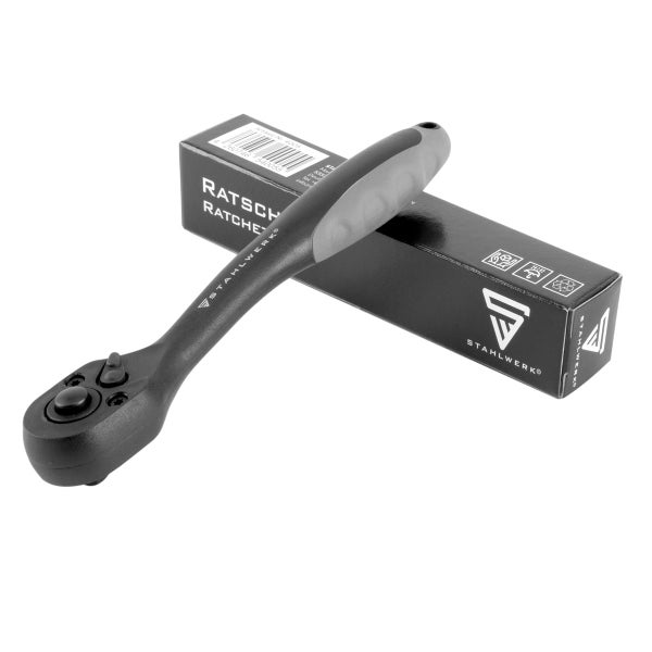 STAHLWERK Profi-Umschaltknarre 1/4 Zoll aus Chrom Vanadium Stahl 72 Zähne