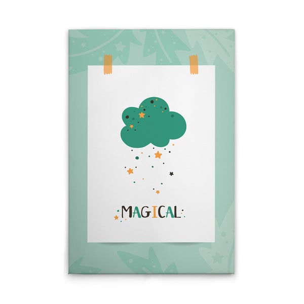 Leinwandbild mit einer Wolke und dem Schriftzug Magical