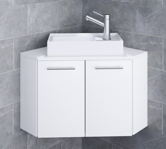 2-tlg. Eck Gäste WC Waschplatz Waschtisch Vilosa