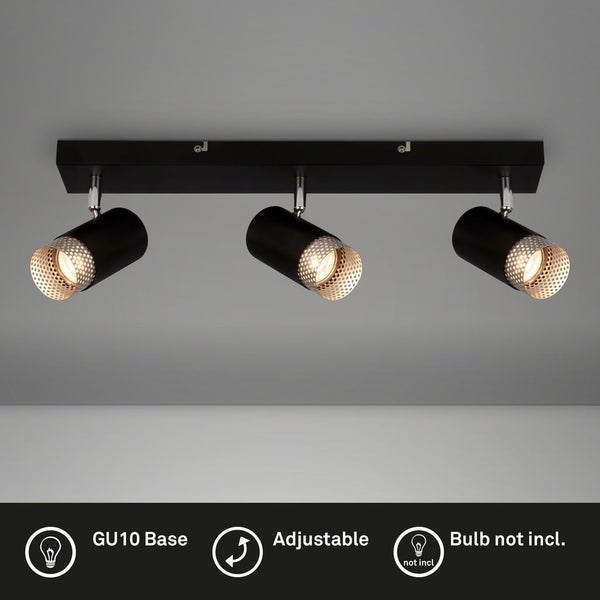 Spotlight, black-chrome matt, excl. 3xGU10/max.9W