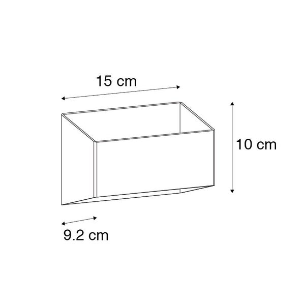 Produktmaßangaben: Wandregal, 15 cm breit, 10 cm hoch, 9,2 cm tief