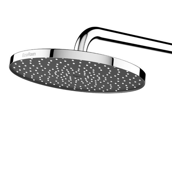 EcoRain 30% Wassersparender Regenduschkopf Jet 25 CM Rund - Hoher Wasserdruck - Universeller Anschluss - Anti-Kalk Duschkopf - Chrom