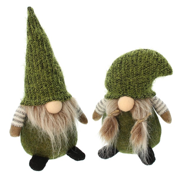 FRANK FLECHTWAREN | Wichtel Green Bottom, 2er Set, FILZ, ca. Höhe 20 cm, 27 cm