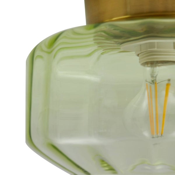 Lindby Deckenlampe Hildur in Grün aus Glas (1 flammig, E27) - Deckenleuchte Lampe Wohnzimmerleuchte