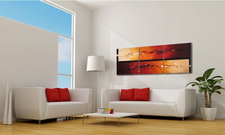 Das Wandbild -Heat Combat- 210x70x2 cm handgemaltes Unikat