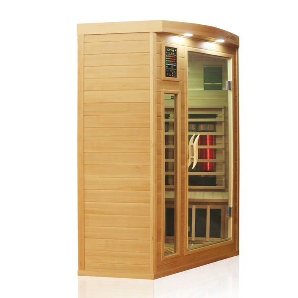 Dewello® Infrarotkabine Infrarotsauna LAKEFIELD PRO Hemlock-Zeder 140cm x 140cm inkl. Vollspektrumstrahler, Karbonstrahler