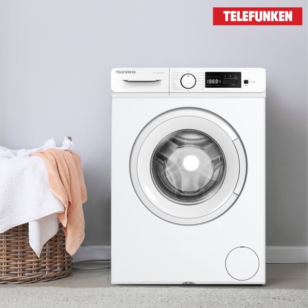 Telefunken Waschmaschine 7kg Frontlader 1200 U/Min. Inverter Motor AquaStop Schontrommel W-7-1200-B-W weiß