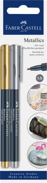 Faber-Castell Metallics Marker, 2er Set gold/metall