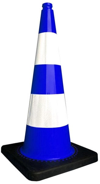 UvV FLEX Pylonen Leitkegel 75 cm blau flexibel (4.2 kg schwere Warnkegel) / nur weiß