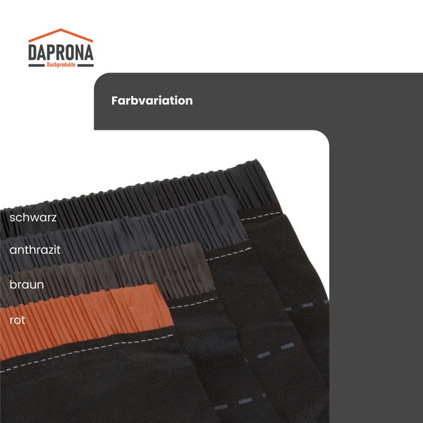 Daprona Logo, verschiedene Farbvarianten von Firstrollen.
