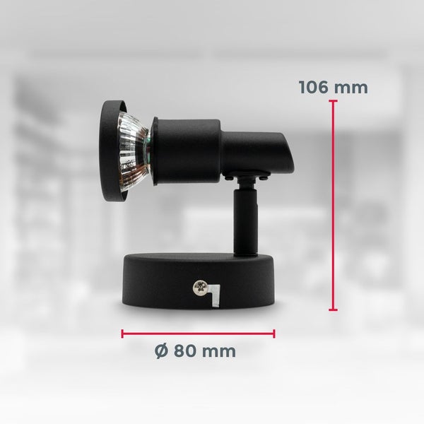 Wandlampe - 4,8W, 400lm, LED, schwenkbar, IP44, warmweiß, schwarz