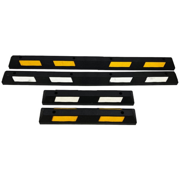 Parkplatzbegrenzung WHEEL gelb Anfahrschwelle Gummi inkl. Befestigung in den Längen 550mm, 900mm und 1800mm verfügbar / Länge: 1800 mm