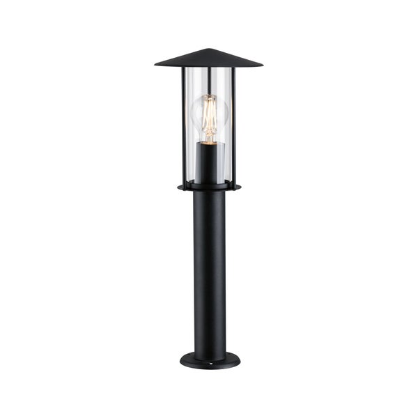 Pollerleuchte Classic IP44 500mm max. 15W 230V Dunkelgrau E27 Metall, Glas