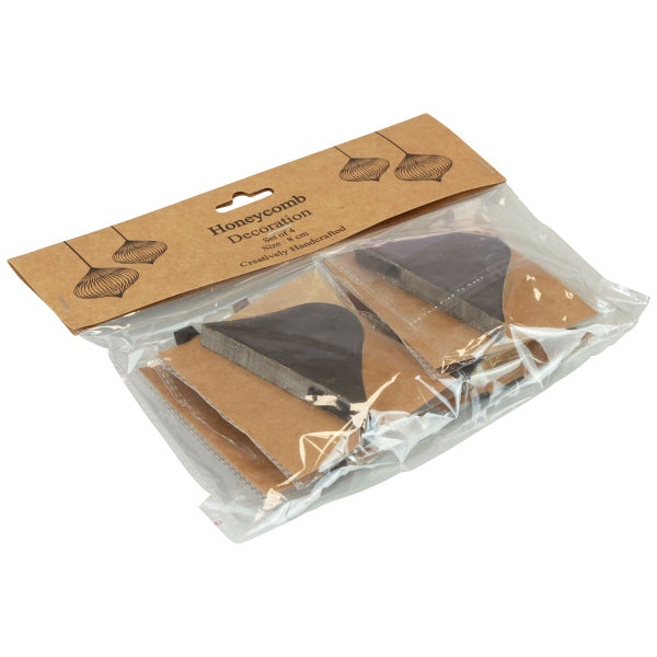 Wabenförmige Dekoration, 4er Set, Größe: 8 cm, kreativ handgefertigt, verpackt