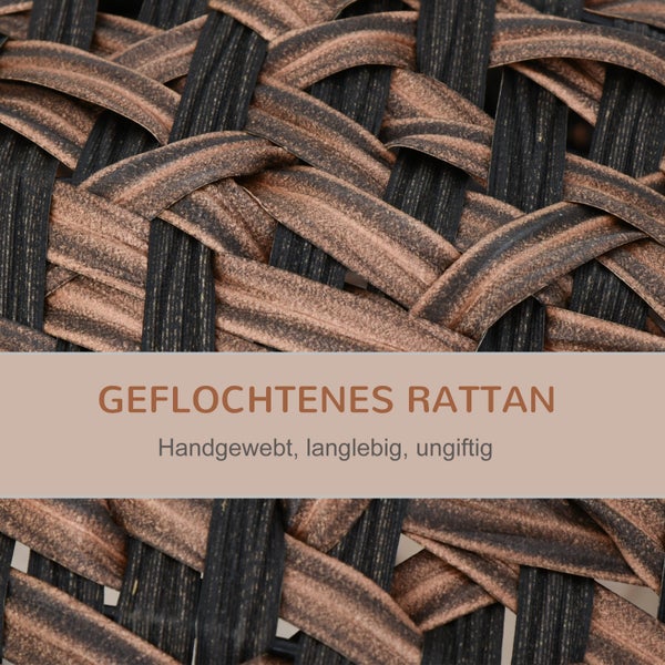 PawHut Katzenhaus aus Rattan, Ø52 x 58 cm, PE-Rattan, Braun