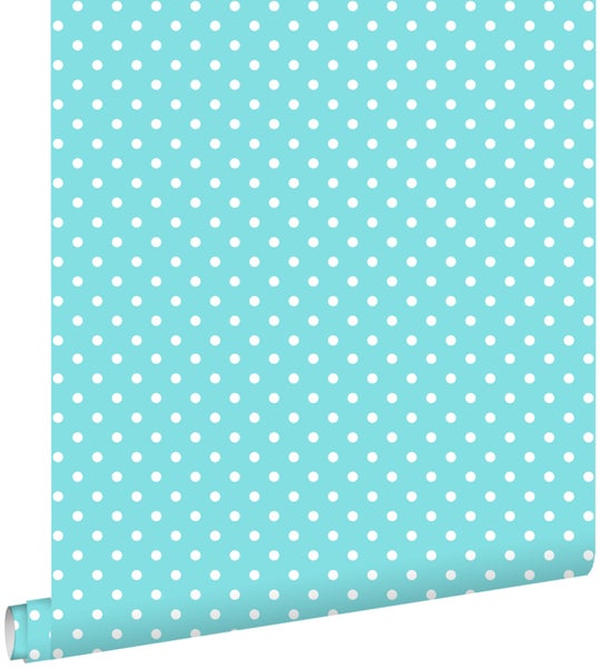ESTAhome Tapete Punkte Türkis - 53 cm x 10.05 m - 138102